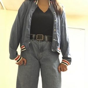 Lightweight denim colored button up jacket